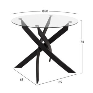 ΣΕΤ 5ΤΜΧ ΤΡΑΠΕΖΙ 42,5x50x92 cm & ΚΑΡΕΚΛΕΣ TETA ΣΕ ΜΑΥΡΟ ΧΡΩΜΑ HM11073
