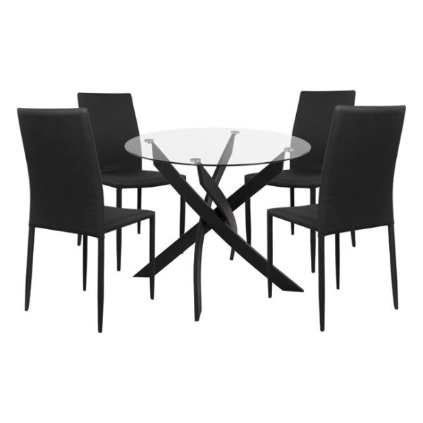 ΣΕΤ 5ΤΜΧ ΤΡΑΠΕΖΙ 42,5x50x92 cm & ΚΑΡΕΚΛΕΣ TETA ΣΕ ΜΑΥΡΟ ΧΡΩΜΑ HM11073