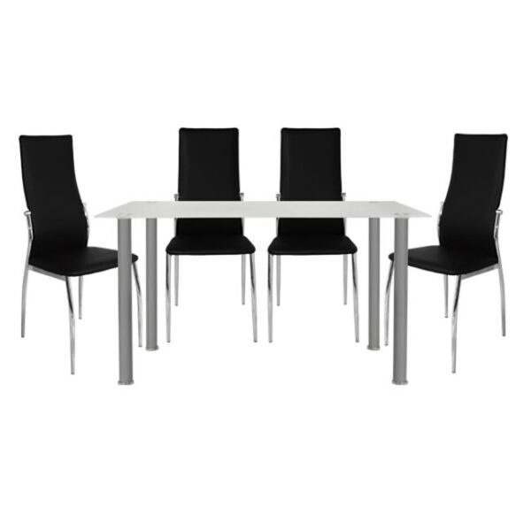 ΣΕΤ ΤΡΑΠΕΖΑΡΙΑ 5 ΤΜΧ ΤΡΑΠΕΖΙ ALAN 120Χ70Χ75 cm-KIM ΛΕΥΚΕΣ HM10062.01