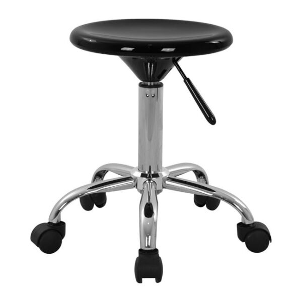 Office stool ANNY HM207 black with gas lift and coasters ”32Χ57cm