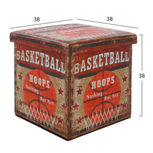 ΣΚΑΜΠΩ ΑΠΟ PU ΜΕ ΑΠΟΘΗΚΕΥΤΙΚΟ ΧΩΡΟ BASKETBALL 38X38X38εκ HM8129
