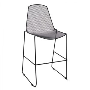 ΣΚΑΜΠΩ BAR ΜΕΤΑΛΛΙΚΟ ΜΑΥΡΟ MESH BERENICE HM8012.01 55×59,5×108,5 cm