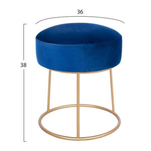 ΣΚΑΜΠΟ KARLO HM8411.08 ΜΠΛΕ ΒΕΛΟΥΔΟ ΜΕ ΧΡΥΣΗ ΒΑΣΗ Φ36×38Υ εκ.