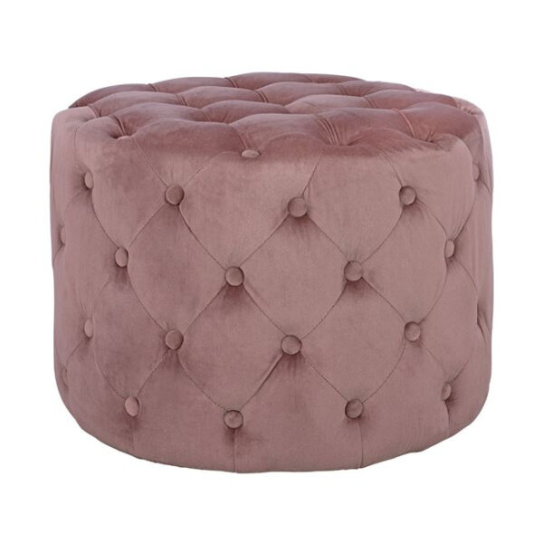 ΣΚΑΜΠΟ KASSIE  ΣΑΠΙΟ ΜΗΛΟ ΒΕΛΟΥΔΟ ΤΥΠΟΥ CHESTERFIELD HM8406.02 Φ60×43Υ εκ.