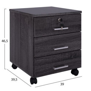 ΣΥΡΤΑΡΙΕΡΑ ΓΡΑΦΕΙΟΥ HAYDEN HM2282.01 ΣΕ ΑΝΘΡΑΚΙ ΧΡΩΜΑ 39×39,5×46,5