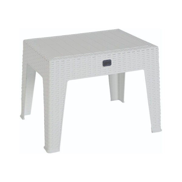 ΤΡΑΠΕΖΑΚΙ ΠΟΛΥΠΡΟΠΥΛΕΝΙΟΥ RATTAN HM5599.01 ΣΕ ΛΕΥΚΗ ΑΠΟΧΡΩΣΗ 55x40x43,5cm