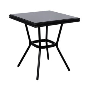 ΤΡΑΠΕΖΙ ΑΛΟΥΜΙΝΙΟΥ HARLOW 70X70X76 BAMBOO LOOK HM5568.01 ΛΕΥΚΗ ΠΑΤΙΝΑ ΜΕ ΓΥΑΛΙ