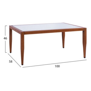 ΤΡΑΠΕΖΙ ΑΛΟΥΜΙΝΙΟΥ WINIFRED BAMBOO LOOK ΜΕ ΓΥΑΛΙ 160Χ90Χ78 HM5552.01