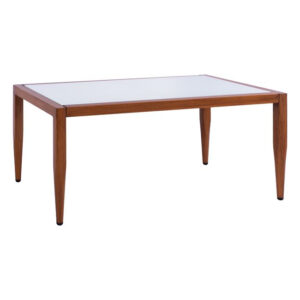 ΤΡΑΠΕΖΙ ΑΛΟΥΜΙΝΙΟΥ WINIFRED BAMBOO LOOK ΜΕ ΓΥΑΛΙ 160Χ90Χ78 HM5552.01