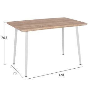 ΤΡΑΠΕΖΙ ΤΡΑΠΕΖΑΡΙΑΣ PALOMA 120X70 SONAMA ΜΕ ΛΕΥΚΑ ΠΟΔΙΑ HM8334.02
