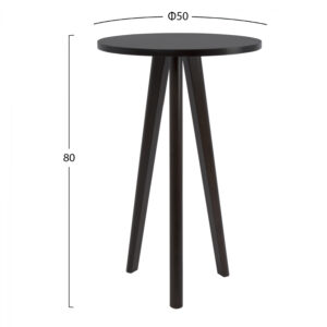 ΤΡΑΠΕΖΙ VEGAS WENGE ΒΟΗΘΗΤΙΚΟ Φ50 ΥΨΟΣ 80 ΜΕ ΤΡΙΑ ΠΟΔΙΑ HM8256