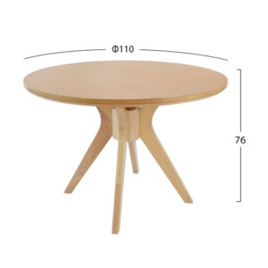 ΤΡΑΠΕΖΙ ΞΥΛΙΝΟ PABLA ΣΕ WHITE WASH ΧΡΩΜΑ Φ110×76Υ εκ. HM0159.01