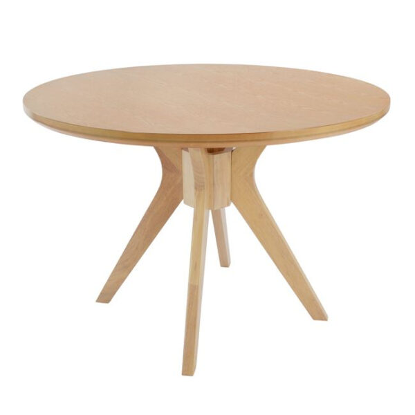 ΤΡΑΠΕΖΙ ΞΥΛΙΝΟ PABLA ΣΕ WHITE WASH ΧΡΩΜΑ Φ110×76Υ εκ. HM0159.01