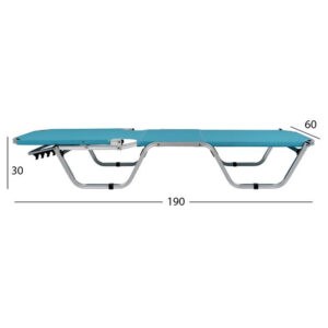 Professional Sunbed Aluminum HM5071.08 Light Blue 60x190x30 cm