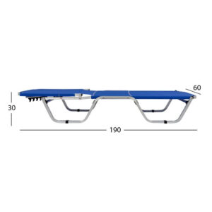 Professional Sunbed Aluminum HM5071.01 Blue 60x190x30 cm