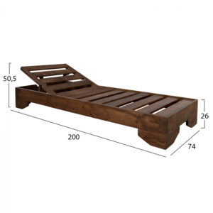ΞΑΠΛΩΣΤΡΑ ΞΥΛΙΝΗ ΠΑΡΟΣ ΚΑΡΥΔΙ 200x74x26cm HM5435.01