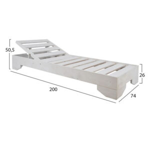 ΞΑΠΛΩΣΤΡΑ ΞΥΛΙΝΗ ΠΑΡΟΣ ΛΕΥΚΗ 200x74x26cm HM5435.03