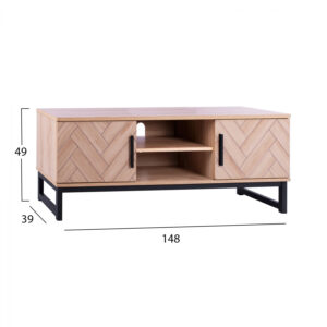 ΕΠΙΠΛΟ TV CHANELLE ΣΕ ΦΥΣΙΚΟ ΧΡΩΜΑ ΜΕ ΜΑΥΡΑ ΠΟΔΙΑ 148x39x49Y εκ. HM8647