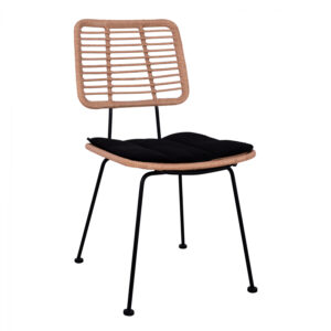 ΚΑΡΕΚΛΑ ΜΕΤΑΛΛΙΚΗ ΜΕ ΜΑΞΙΛΑΡΙ ALLEGRA HM5454 ΜΕ WICKER ΣΕ ΜΠΕΖ ΑΠΟΧΡΩΣΗ 46,5x55x86 εκ.