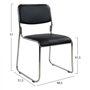 ΚΑΡΕΚΛΑ ΓΡΑΦΕΙΟΥ MABEL HM1019.01 ΜΑΥΡΗ 48,5×51,5×77 εκ.