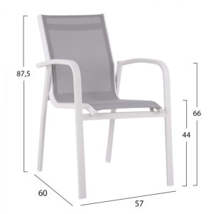 ΠΟΛΥΘΡΟΝΑ ΑΛΟΥΜΙΝΙΟΥ HM5281.01 ΛΕΥΚΗ ΜΕ ΓΚΡΙ PVC 57x60x87,5 cm