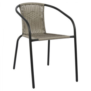 ΠΟΛΥΘΡΟΝΑ ΚΑΡΕΚΛΑ CAMEL HM5015.01 ΓΚΡΙ ΜΕΤΑΛΛΙΚΗ ΜΕ WICKER 48×48-53×72 εκ.