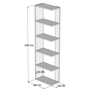 ΒΙΒΛΙΟΘΗΚΗ EDNA ΜΕΛΑΜΙΝΗΣ HM9033.01 ΚΑΡΥΔΙ ΛΕΥΚΟ 46,8×23,8x160Y εκ.
