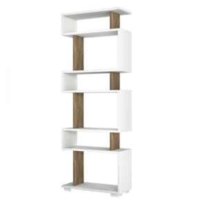 ΒΙΒΛΙΟΘΗΚΗ ΜΕΛΑΜΙΝΗΣ ACACIA ΚΑΡΥΔΙ ΜΕ ΛΕΥΚΟ HM8923.01 60×19,5×165 εκ.