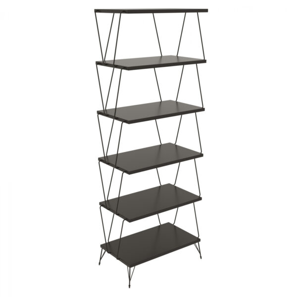 ΒΙΒΛΙΟΘΗΚΗ ΡΑΦΙΕΡΑ BRONTE HM9027.01 ΑΝΘΡΑΚΙ – ΜΑΥΡΟ 48x31x165Y εκ.
