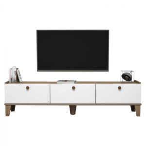 ΕΠΙΠΛΟ ΤΗΛΕΟΡΑΣΗΣ HM9104.01 ΛΕΥΚΟ NATURAL WOOD 178×34,6×44,8Y εκ.