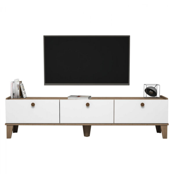 ΕΠΙΠΛΟ ΤΗΛΕΟΡΑΣΗΣ HM9104.01 ΛΕΥΚΟ NATURAL WOOD 178×34,6×44,8Y εκ.