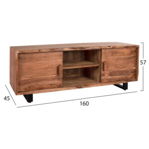 ΕΠΙΠΛΟ TV HM8185 NICOLE ΑΠΟ ΜΑΣΙΦ ΞΥΛΟ ΑΚΑΚΙΑΣ ΦΥΣΙΚΟ 160X44X56Υεκ.