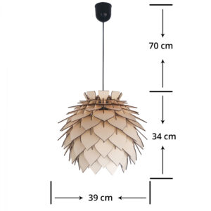 ΦΩΤΙΣΤΙΚΟ CACTI MDF ΣΕ ΧΡΩΜΑ ΜΠΕΖ HM9205.02 39x39x104Y εκ.