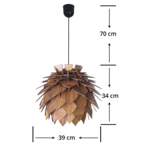 ΦΩΤΙΣΤΙΚΟ CACTI MDF ΣΕ ΧΡΩΜΑ ΚΑΡΥΔΙ HM9205.01 39x39x104Y εκ.
