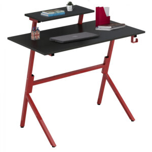ΓΡΑΦΕΙΟ GAMING ΜΑΥΡΟ ΜΕ ΚΟΚΚΙΝΟ ΣΚΕΛΕΤΟ HM8775 95x50x88Υ εκ.