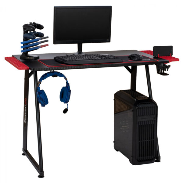 ΓΡΑΦΕΙΟ GAMING PRO ZABAVA ΜΑΥΡΟ ΠΟΔΙ ΚΑΙ CARBON ΕΠΙΦΑΝΕΙΑ HM8780 100-116Χ60X75Υ εκ.