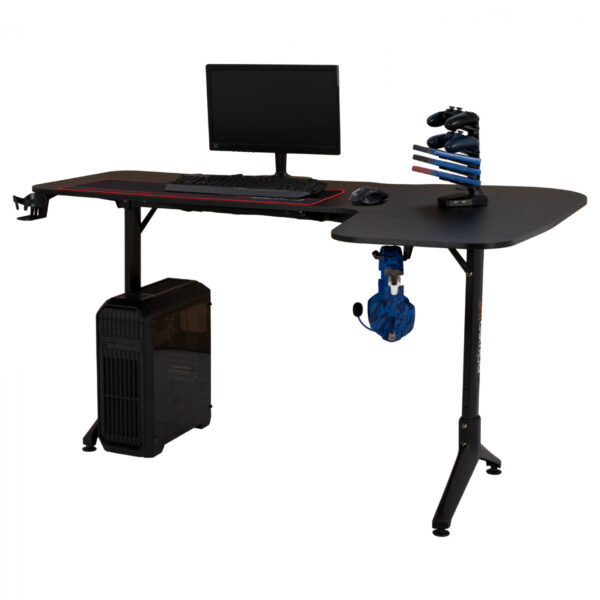 ΓΡΑΦΕΙΟ ΓΩΝΙΑ GAMING PRO TOVAR ΜΕ CARBON HM8785R 160Χ100X80Υ εκ.