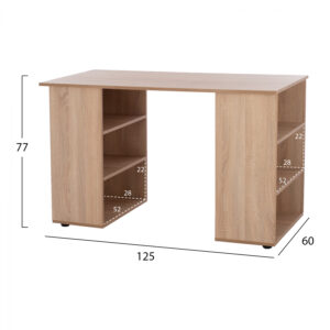ΓΡΑΦΕΙΟ ΜΕ 2 ΕΣΩΤΕΡΙΚΕΣ ΒΙΒΛΙΟΘΗΚΕΣ ALISTAIR SONAMA OAK  HM2414.02 125Χ60Χ77Υεκ.