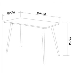 ΓΡΑΦΕΙΟ ΜΕΛΑΜΙΝΗΣ HM9084.01 NATURAL WOOD 120x60x77Y εκ.