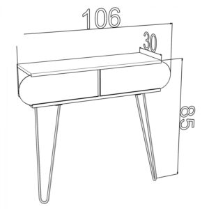 ΚΟΝΣΟΛΑ ΑΠΟ ΜΕΛΑΜΙΝΗ SILLIA HM9182.02 ΛΕΥΚΟ ΕΚΡΟΥ 106x30x85Y εκ.