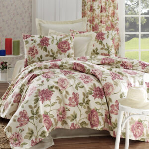 ΚΟΥΒΕΡΤΑ ΔΙΠΛΗ ΠΙΚΕ HM12130 ΕΚΡΟΥ ΡΟΖ FLORAL 200×235 εκ. 162ELR5223