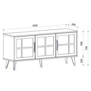 ΜΠΟΥΦΕΣ ΜΕΛΑΜΙΝΗΣ HM9041.01 ΚΑΡΥΔΙ ΜΠΕΖ 160x45x75,6Y εκ.
