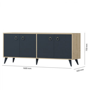 ΜΠΟΥΦΕΣ ΜΕΛΑΜΙΝΗΣ HM9043.01 ΑΝΘΡΑΚΙ ΦΥΣΙΚΟ 160x42x75Y εκ.