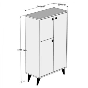 ΝΤΟΥΛΑΠΙ ΜΕΛΑΜΙΝΗΣ HM9053.01 NATURAL WOOD ΜΑΥΡΟ ΜΑΡΜΑΡΟ 74,4x35x127Y εκ.