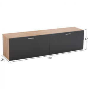 ΝΤΟΥΛΑΠΙ ΤΟΙΧΟΥ JADEY HM2405.10 SONAMA ΓΚΡΙ 180x24x37 εκ.