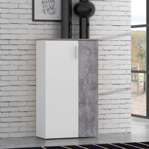 ΠΑΠΟΥΤΣΟΘΗΚΗ ΜΕΛΑΜΙΝΗΣ HM9014.03 ΛΕΥΚΟ – ΓΚΡΙ CEMENT 68,9×34,1×120,4Υ εκ.