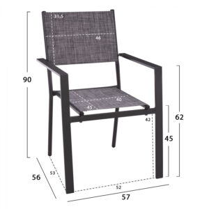 ΠΟΛΥΘΡΟΝΑ ΜΕΤΑΛΛΙΚΗ KALEB ΓΚΡΙ HM5766.01 TEXTILINE ΓΚΡΙ 57x56x90 εκ.