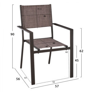 ΠΟΛΥΘΡΟΝΑ ΜΕΤΑΛΛΙΚΗ KALEB ΚΑΦΕ HM5766.02 TEXTILINE ΚΑΦΕ 57x56x90 εκ.