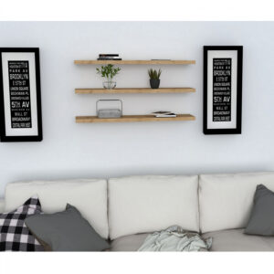 ΡΑΦΙΕΡΑ ΤΟΙΧΟΥ ΑΠΟ ΜΕΛΑΜΙΝΗ ΣΕ NATURAL WOOD ΧΡΩΜΑ HM8983.01 60×14,5×1,8 εκ.