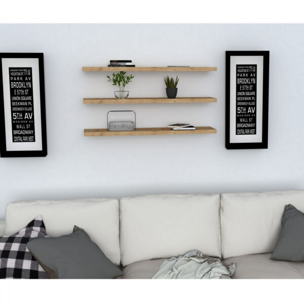 ΡΑΦΙΕΡΑ ΤΟΙΧΟΥ ΑΠΟ ΜΕΛΑΜΙΝΗ ΣΕ NATURAL WOOD ΧΡΩΜΑ HM8983.01 60×14,5×1,8 εκ.